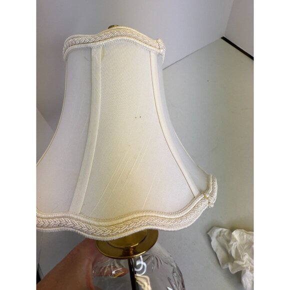 Waterford Cut Crystal Table Lamp with Solid Brass Footed Base + Shade - Picture 11 of 16